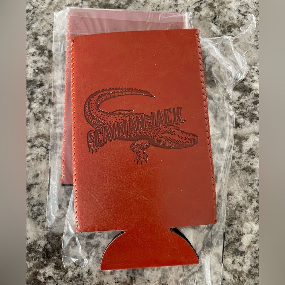 Cayman Jack faux Leather Can Holder/ koozie